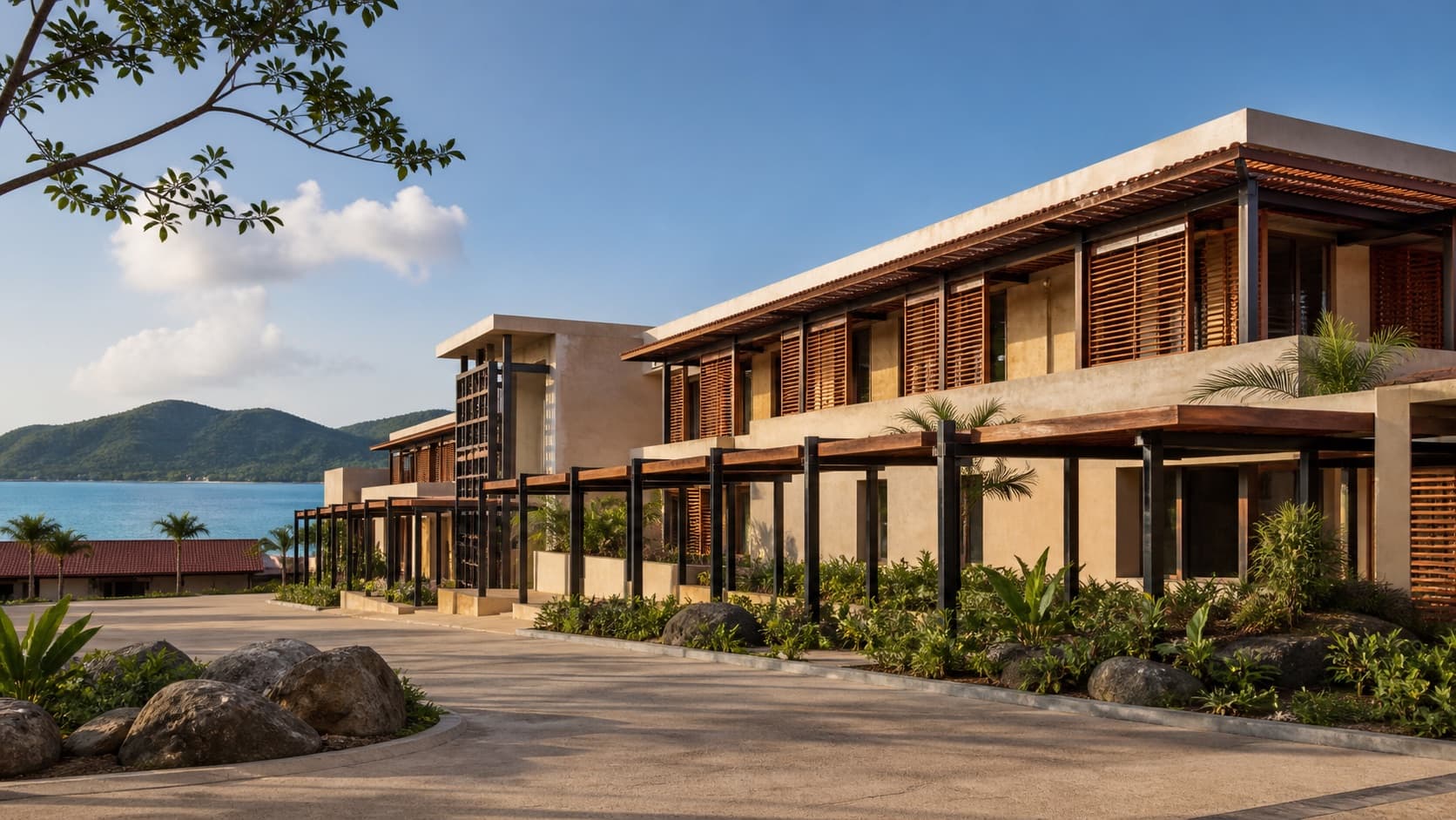 Projet architectural tropical contemporain face au lagon mahorais